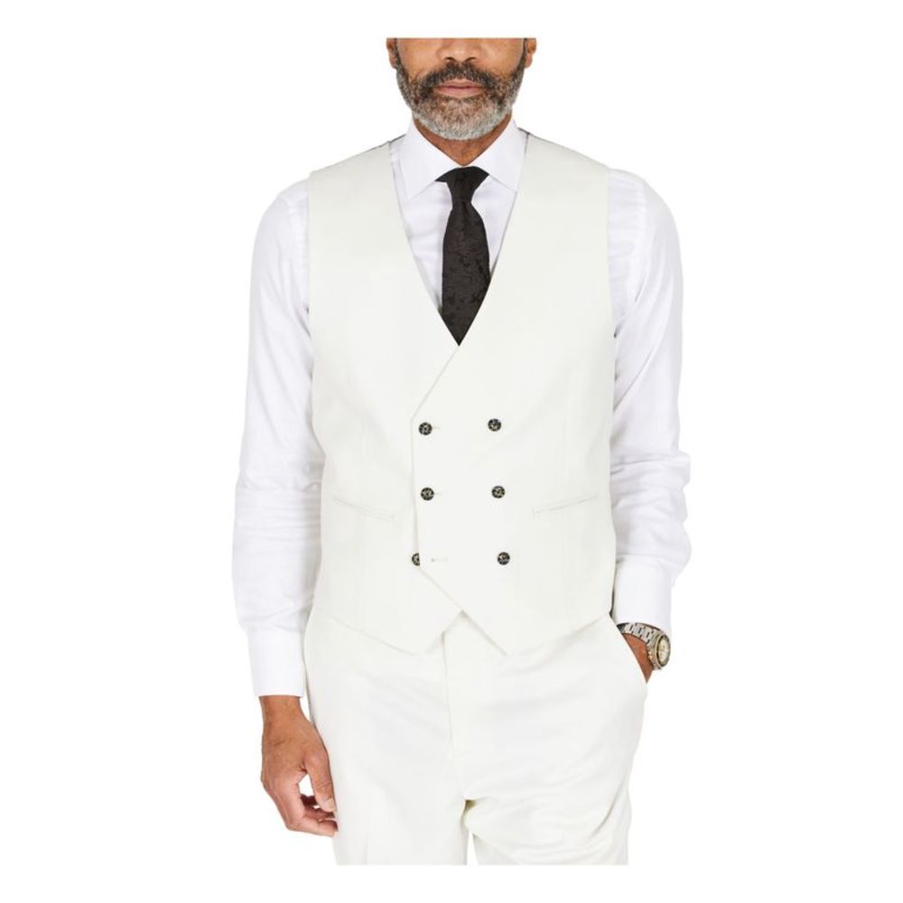 TAYION BY MONTEE HOLLAND Mens Asupreme Ivory Stretch Suit Separate Blazer M